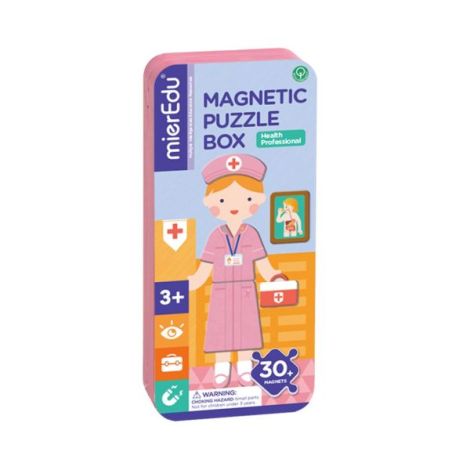 Puzzle magnetic in cutie metalica, joc de potrivire si asociere - Doctor - imagine 11